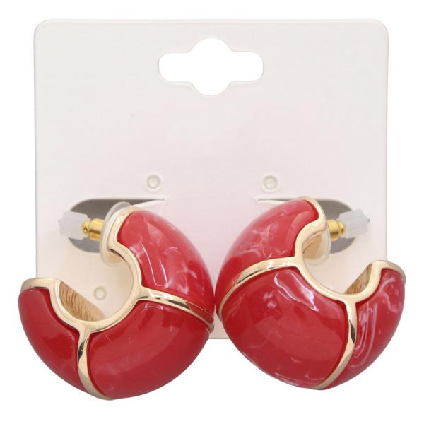 ACRYLIC HOOP STUD EARRING