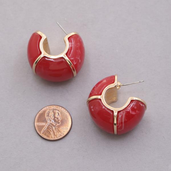 ACRYLIC HOOP STUD EARRING