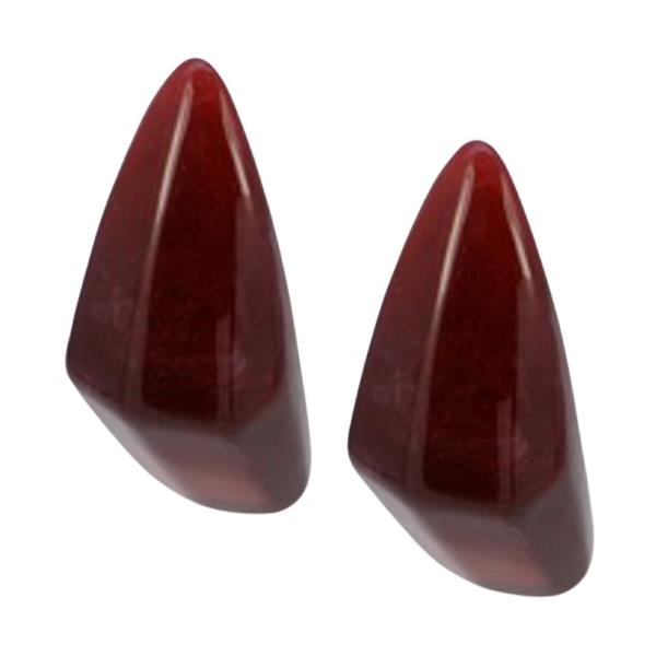 ACRYLIC AMBER TEARDROP STUD EARRINGS