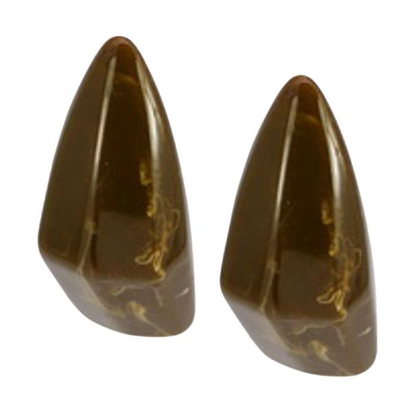 ACRYLIC AMBER TEARDROP STUD EARRINGS