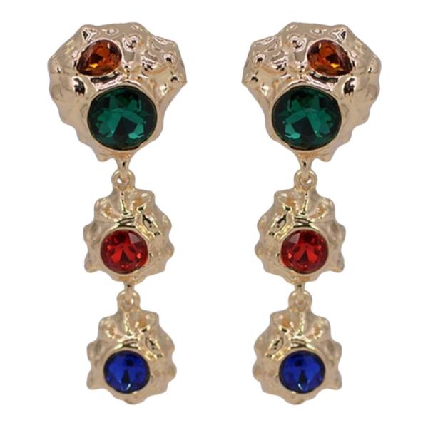TEXTURED METAL PEARL DROP DANGLE EARRINGS