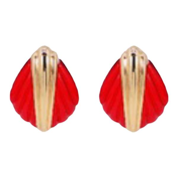 ACRYLIC METAL MIX FAN STUD EARRING