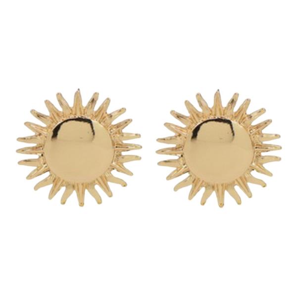 TEXTURED METAL SUNBURST STUD EARRING