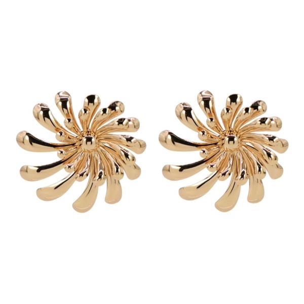 TEXTURED METAL FAN STUD EARRING