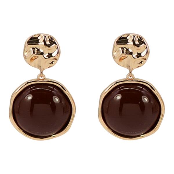 METAL TEXTURED PEARL DROP EARRING