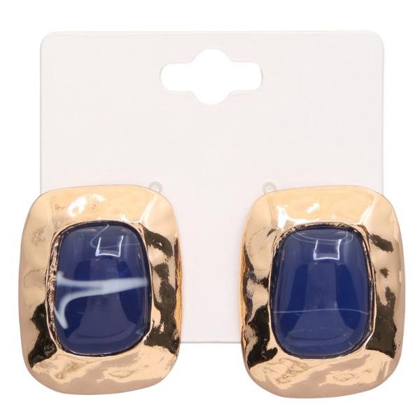 METAL RECTANGLE ACRYLIC STUD EARRING