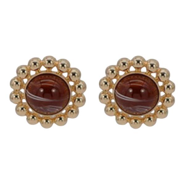 METAL BEAD ROUND STUD EARRING