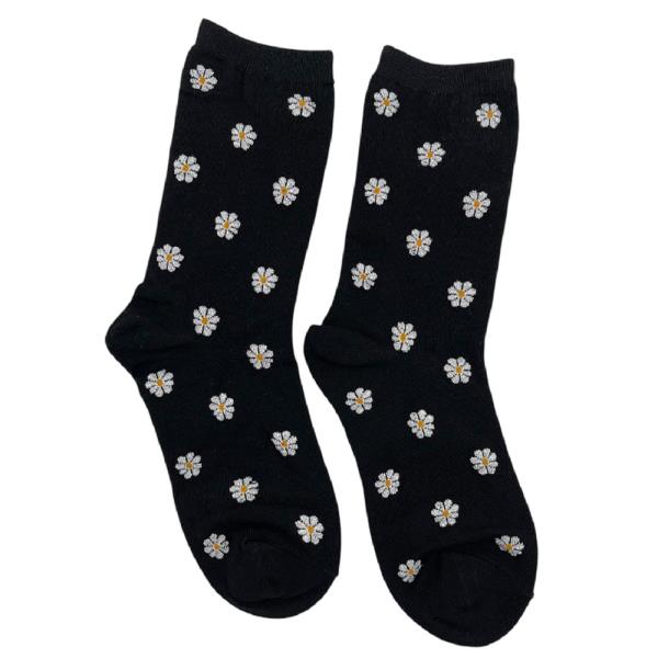 FLORAL EMBROIDERED CREW SOCKS