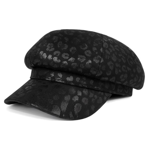 FULL LEOPARD PU CABBY HAT