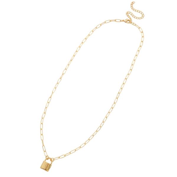 SODAJO LOCK CHARM GOLD DIPPED NECKLACE