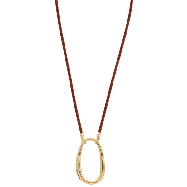 SODAJO OVAL PENDANT GOLD DIPPED NECKLACE