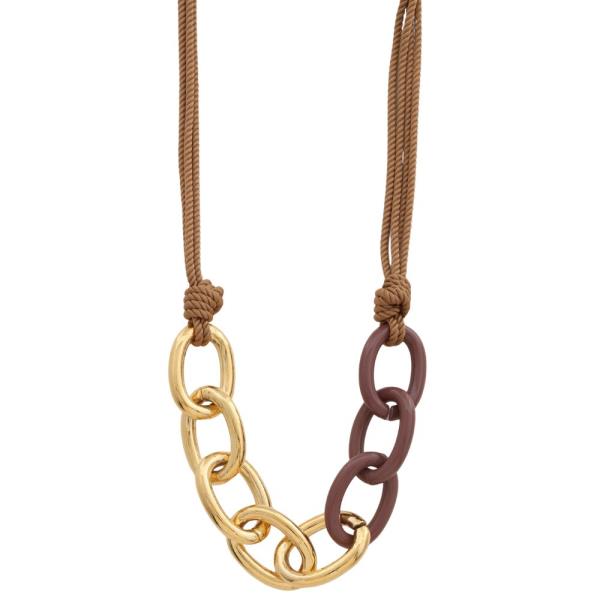 SODAJO OVAL LINK GOLD DIPPED NECKLACE