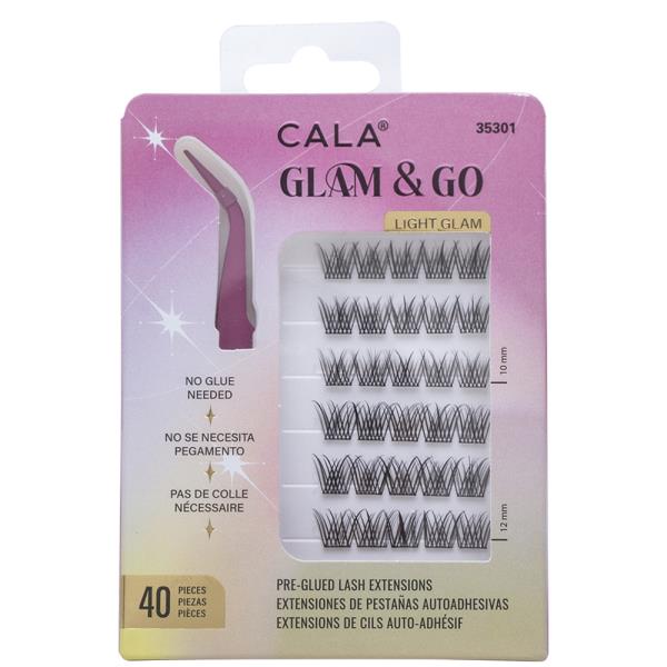 CALA GLAM AND GO LIGHT PRE GLUED CLUSTER 40PC LASH EXTENSIONS