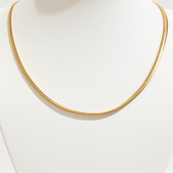 GOLD DIPPED HERRINGBONE DESIGN CHAIN NECKLACE