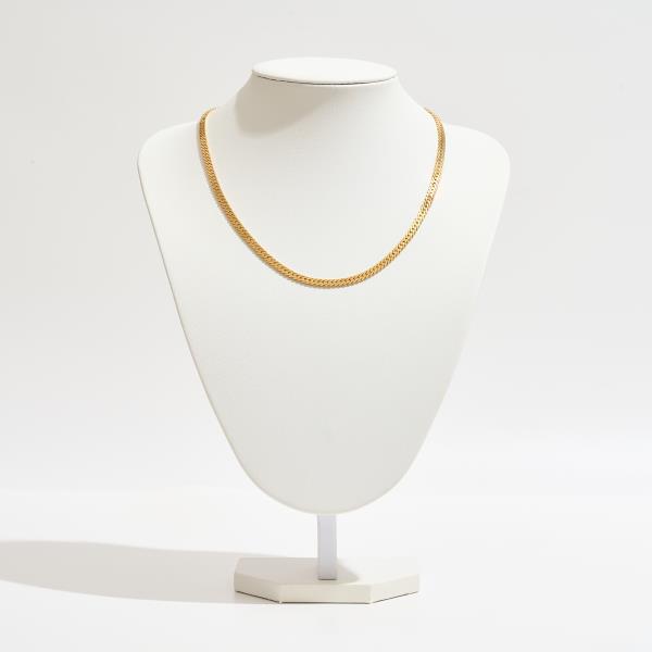 GOLD DIPPED HERRINGBONE DESIGN CHAIN NECKLACE