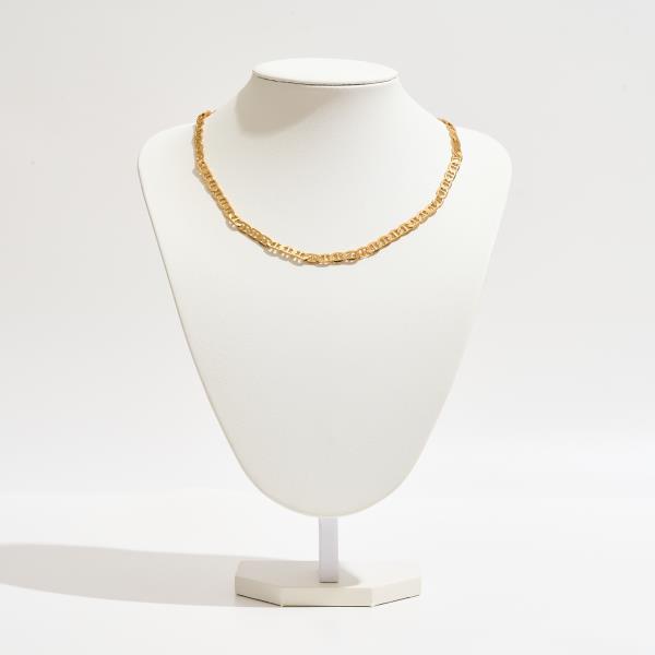 GOLD DIPPED FLAT LINK DESIGN CHAIN NECKLACE