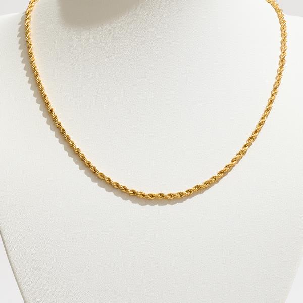 GOLD DIPPED TWISTED ROPE CHAIN NECKLACE