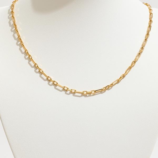 GOLD DIPPED CLASSIC OVAL CABLE LINK CHAIN NECKLACE
