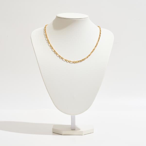 GOLD DIPPED CLASSIC OVAL CABLE LINK CHAIN NECKLACE