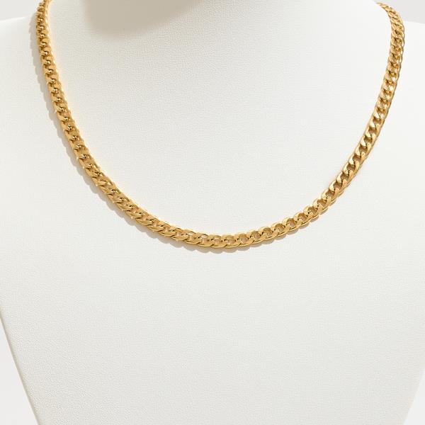 GOLD DIPPED CLASSIC OVAL CABLE LINK CHAIN NECKLACE
