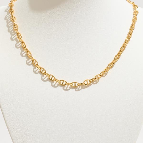 GOLD DIPPED TWISTED OVAL LINK CHAIN NECKLACE