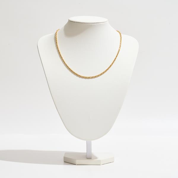 GOLD DIPPED ELONGATED RECTANGULAR LINKS CHAIN NECKLACE