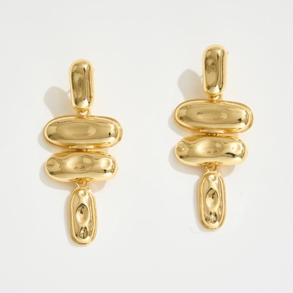 14K GOLD DIPPED GEOMETRIC DROP POST EARRING