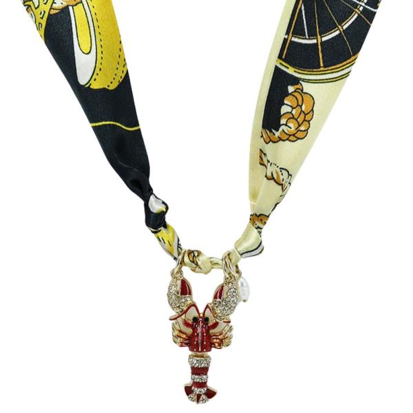 LOSTER PENDANT SCARF NECKLACE