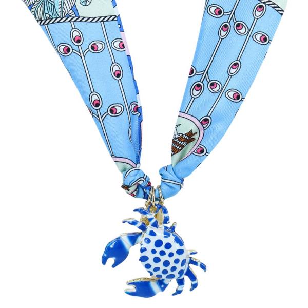 CRAB PENDANT SCARF NECKLACE
