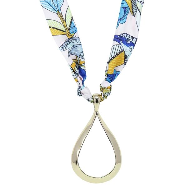 TEARDROP METAL PENDANT SCARF NECKLACE