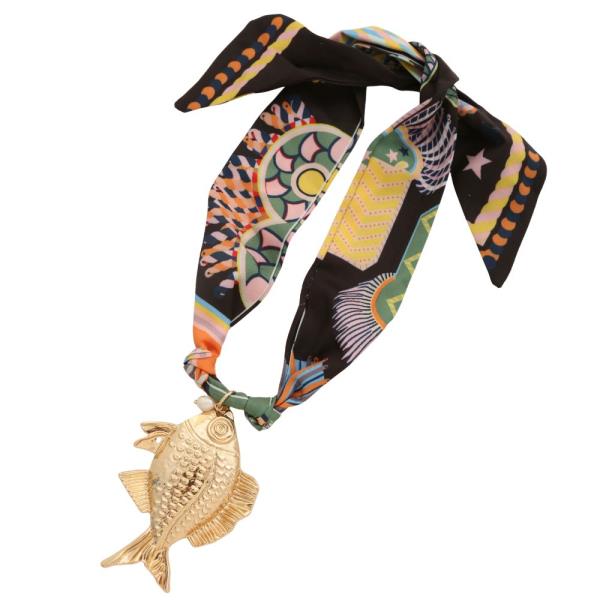 FISH PENDANT SCARF NECKLACE