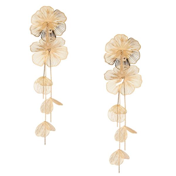 CUT OUT PETAL LINK DANGLE EARRING