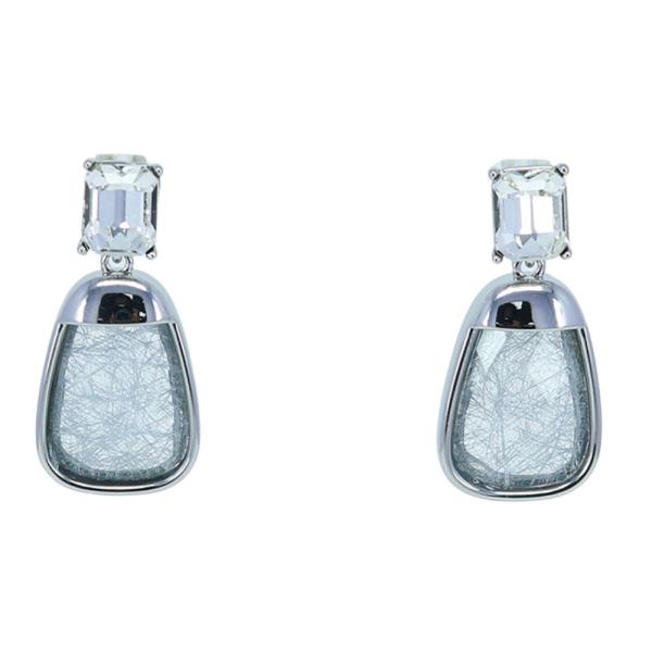 CRYSTAL METAL DANGLE EARRING