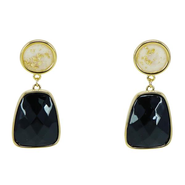 COLOR STONE LINK DANGLE EARRING