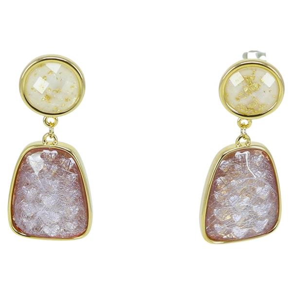 COLOR STONE LINK DANGLE EARRING