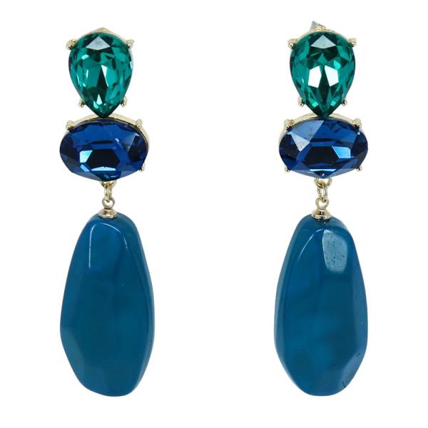 CRYSTAL STONE LINK DANGLE EARRING