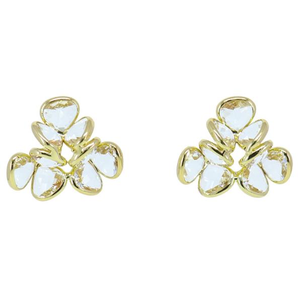 CRYSTAL METAL POST EARRING