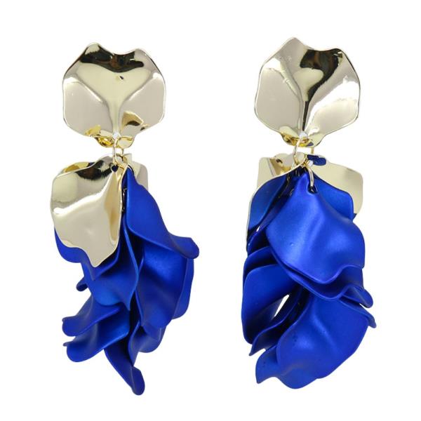 COLOR PETAL METAL DANGLE EARRING