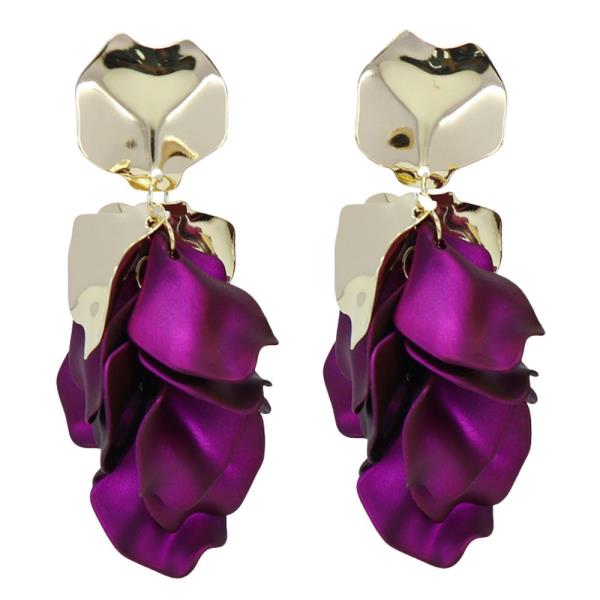COLOR PETAL METAL DANGLE EARRING