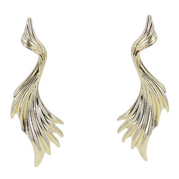 LINED METAL RUFFLE EARRING