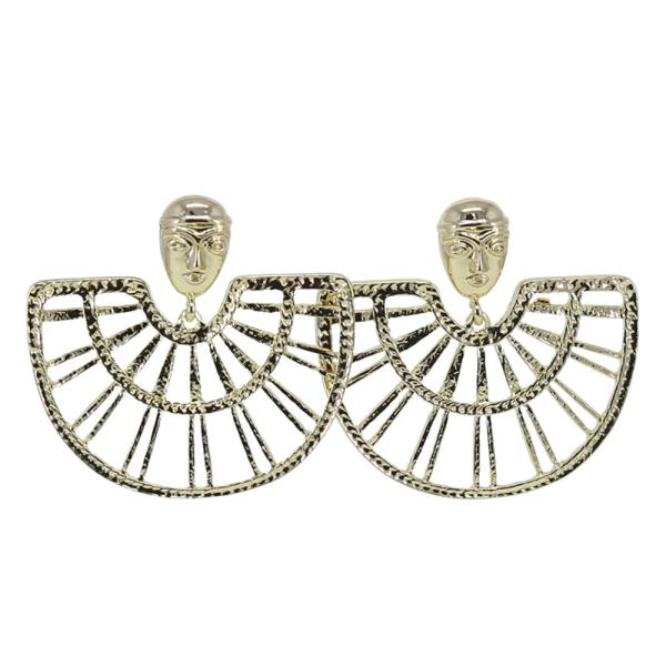 HALF CIRCLE METAL DANGLE EARRING