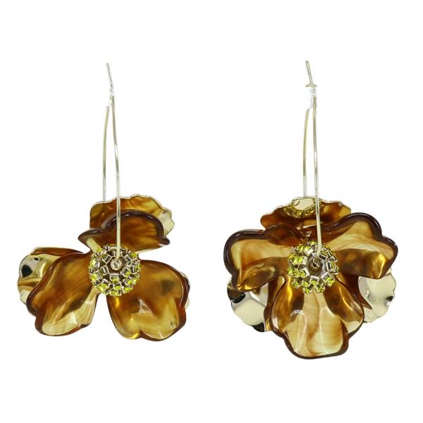 ACETATE FLOWER HOOP EARRING