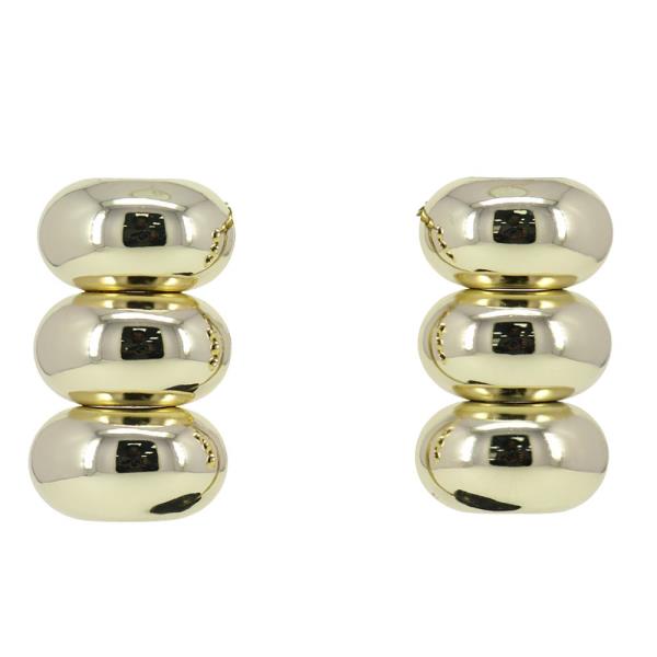 OVAL METAL STUD EARRING