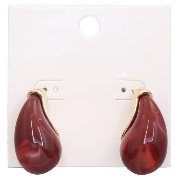 ACETATE RESIN TEARDROP SHAPE EARRING