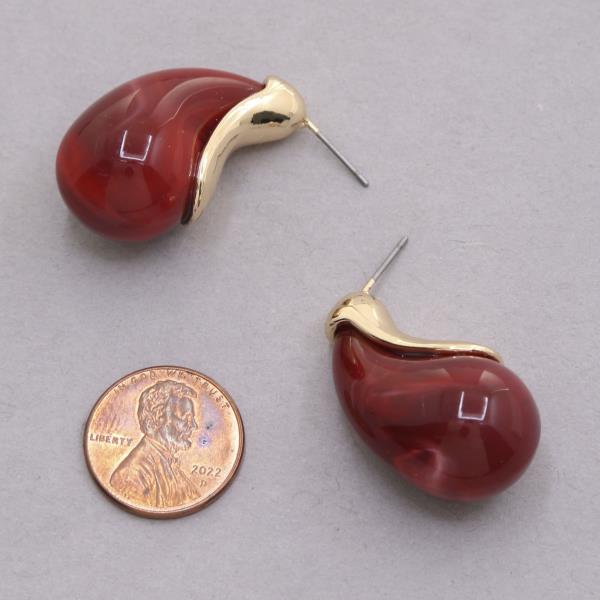 ACETATE RESIN TEARDROP SHAPE EARRING