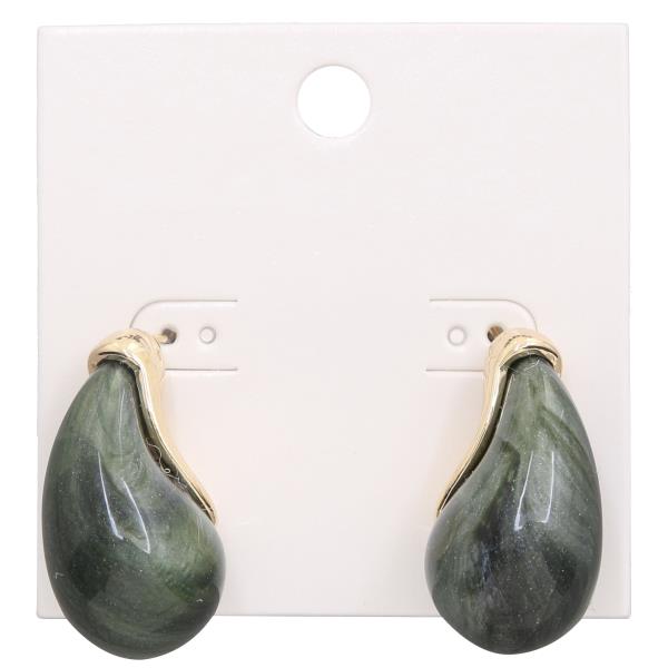 ACETATE RESIN TEARDROP SHAPE EARRING