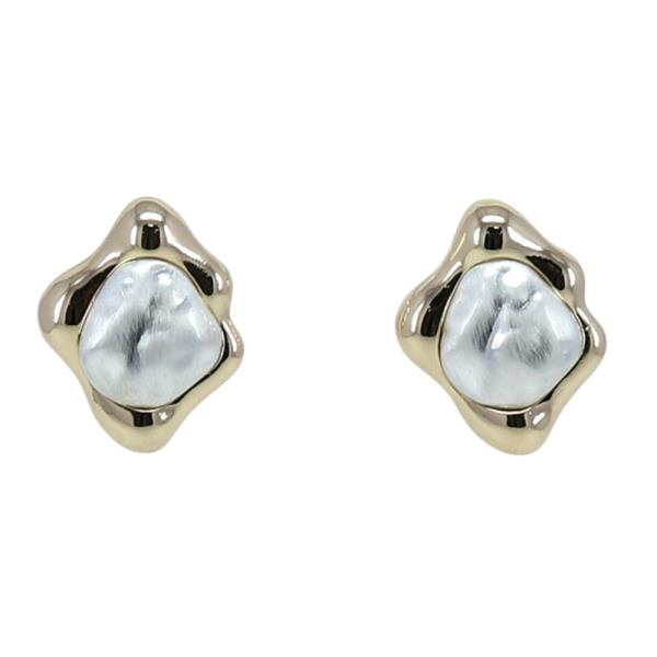 PEARL BEAD METAL POST EARRING