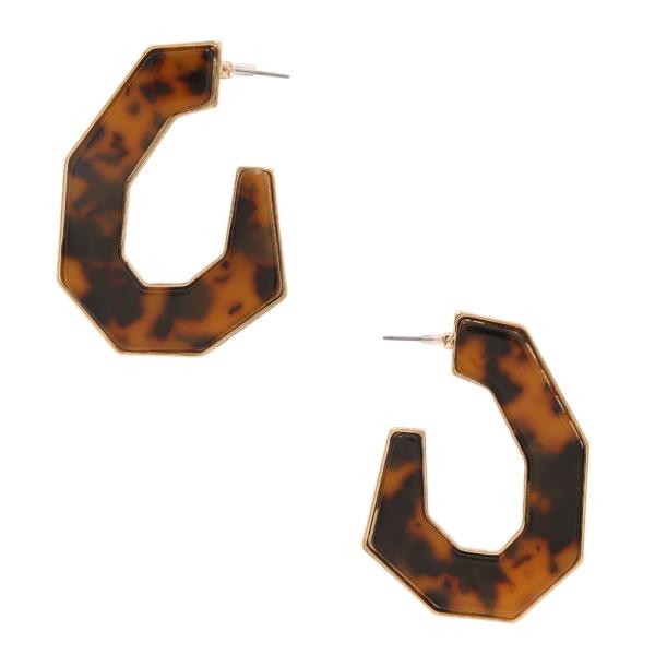 GEO SHAPE ANIMAL PRINT EARRING