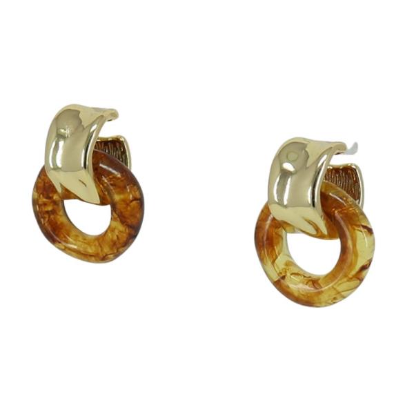 ACETATE CIRCLE  METAL RING EARRING