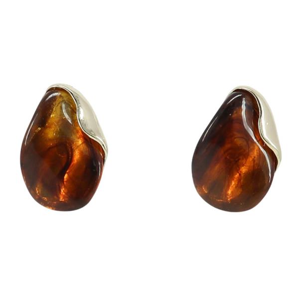 ACETATE STONE SHAPE EARRING